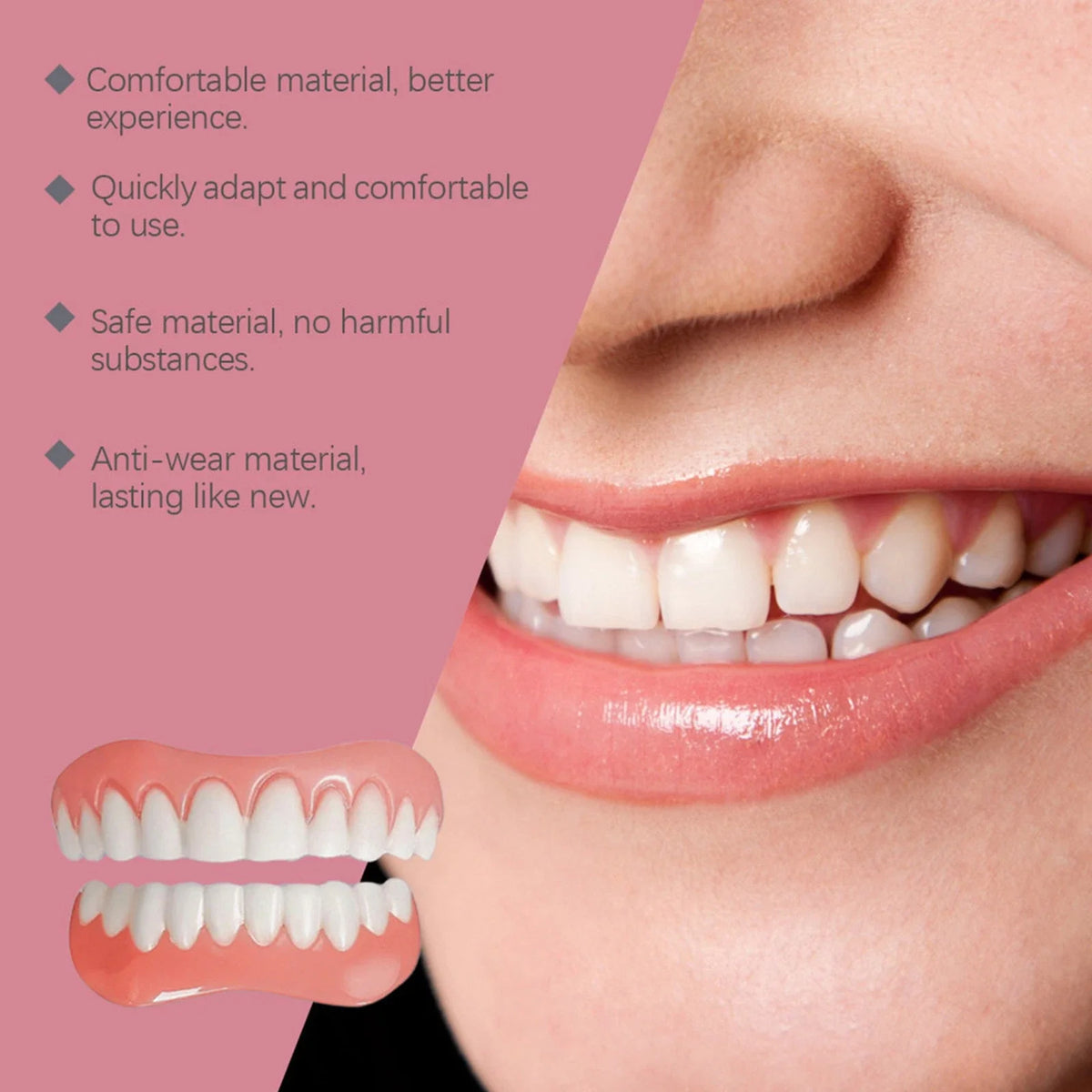 🎁Snap-On Teeth Veneers Set – Removable Upper & Lower Cosmetic Smile Covers