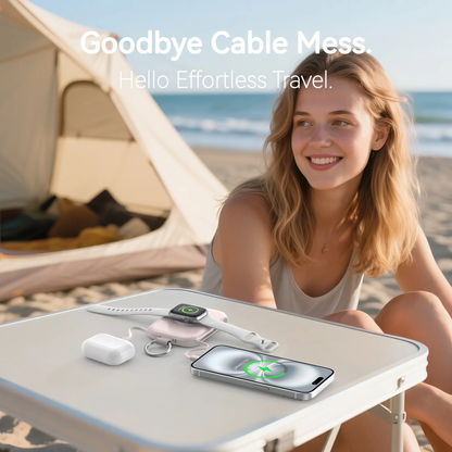 🔋 10000mAh Keychain Power Bank with Built-In Cables