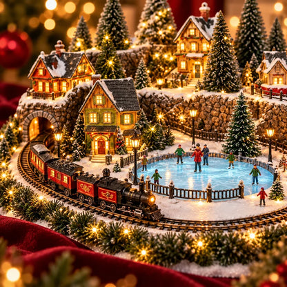 ⭐🚂 Animated Christmas Train Village – A Magical Winter Wonderland