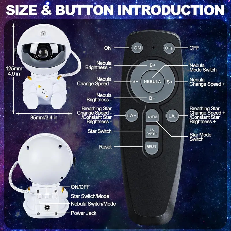 🎁LED Astronaut Galaxy Star Projector With 360° Adjustable Head