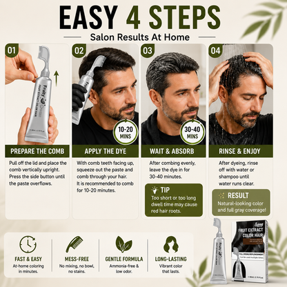 🔥Hot sell TODAY | Instant Gray Coverage Hair Dye Comb for Men & Women