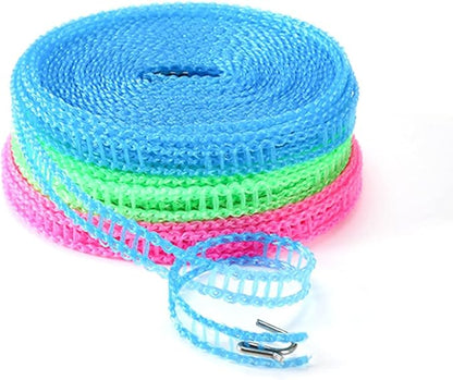 3 Pack Windproof Nylon Clothesline Adjustable Clothes Drying Rope