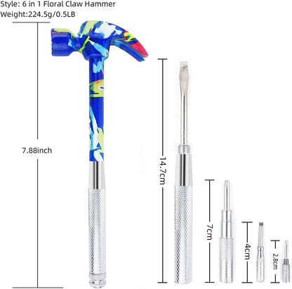 6 in 1 Multitool Hammer, All In One Screwdriver Tools Set