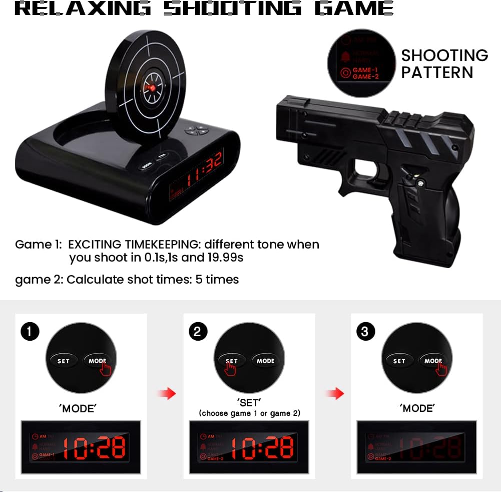 Load Gun Alarm Clock Target Alarm Clock