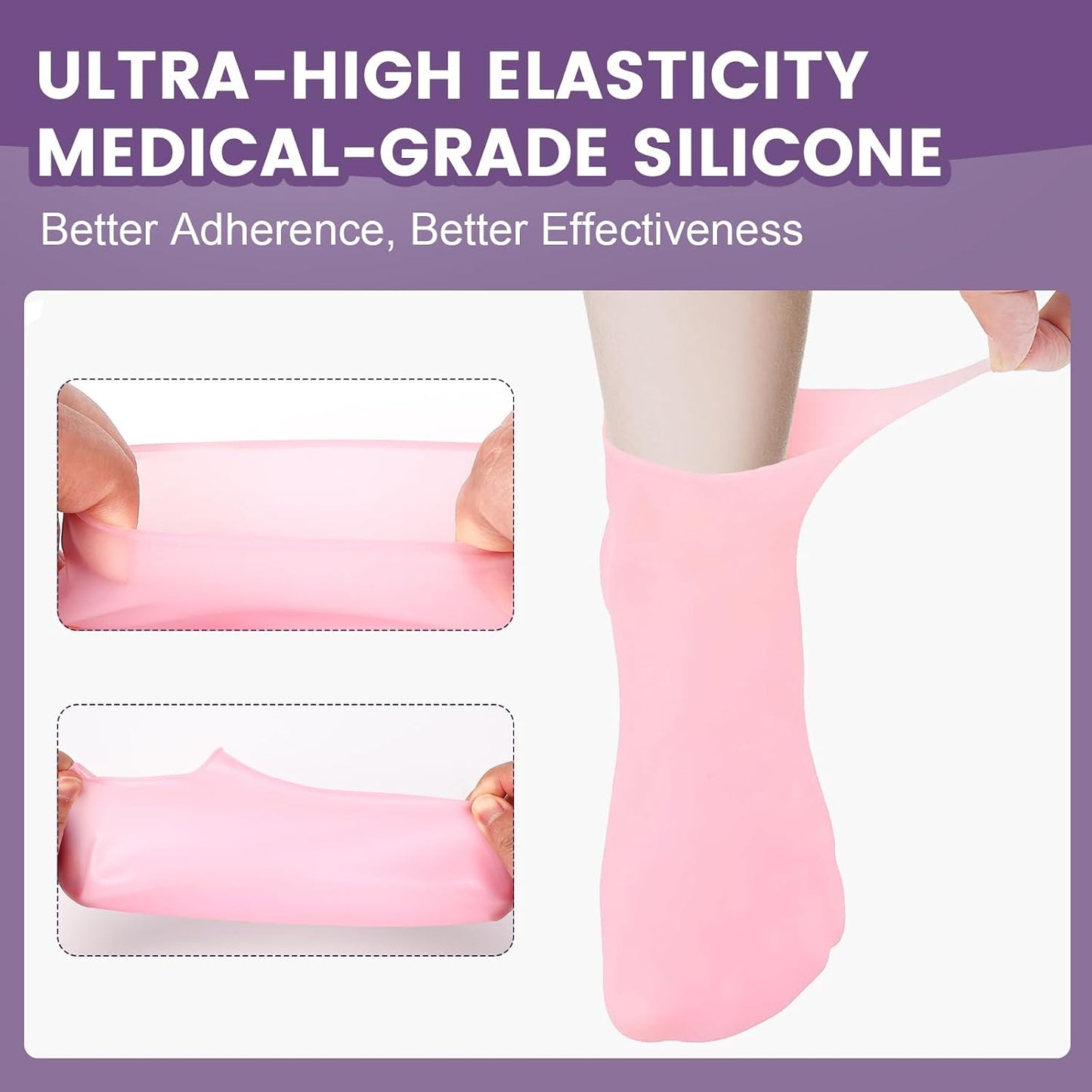 Silicone Socks for Dry Cracked Feet - Women's Moisturizing Foot Socks