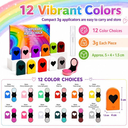 12-Color Washable Temporary Hair Chalk Set