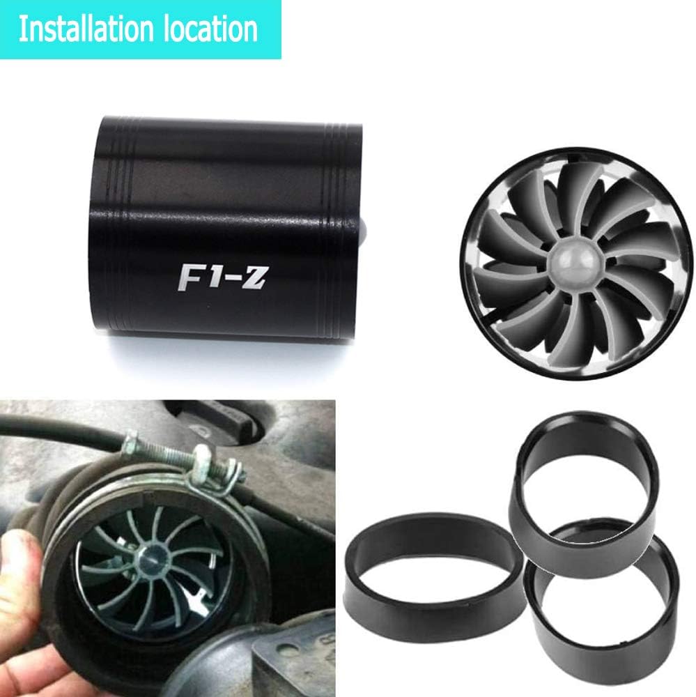2.5" F1-Z Car Air Intake Turbonator , Dual Fan Turbine Super Gas Fuel Saver Turbo