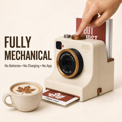 🎁3D Printed Latte Art Camera With Reusable Stencil Cards