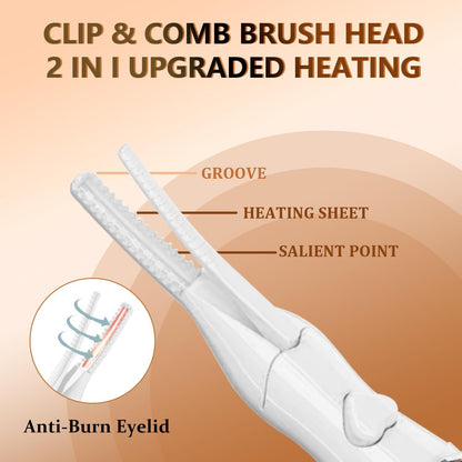 ❤️Heated Eyelash Curler, 2-in-1 Clip-Type Design, 3 Temperature Modes