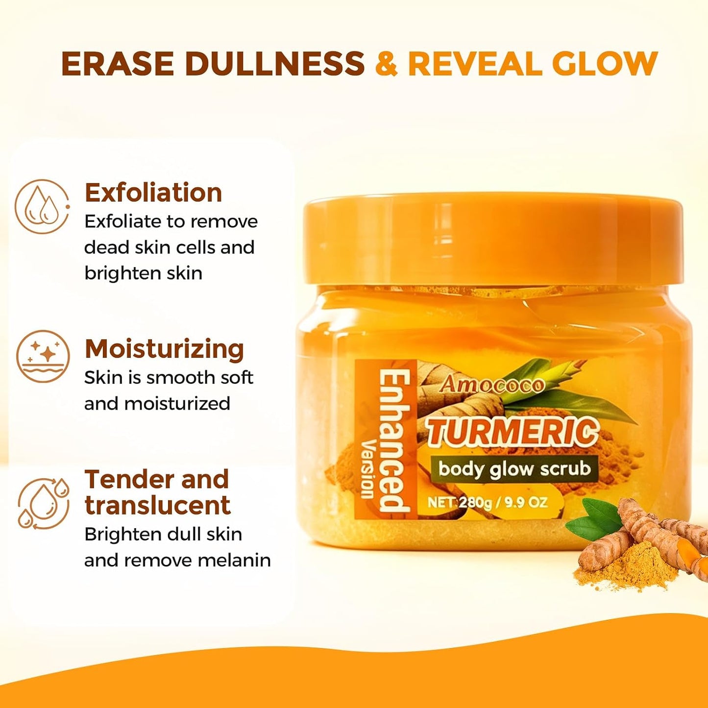 ✨ Turmeric Glow Body Scrub — Gently Exfoliate, Nourish & Hydrate
