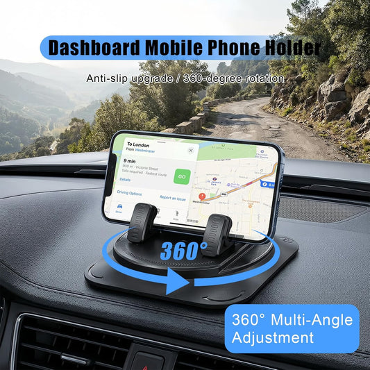 🚗 Einhandbedienung 360° Anti-Rutsch Handyhalterung | Ultra-Stabile Kfz-Armaturenbretthalterung