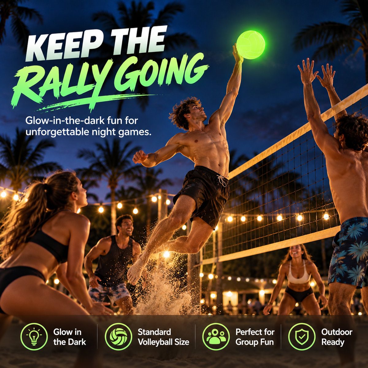 🔥Fluorescent Volleyball – High-Visibility Ball for Beach, Training & Outdoor Play🏐