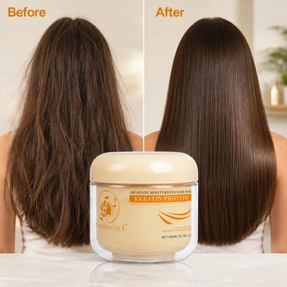 🎁Argan Oil & Keratin Hair Mask for Dry, Damaged Hair, Deep Moisture & Smooth Shine 300ml