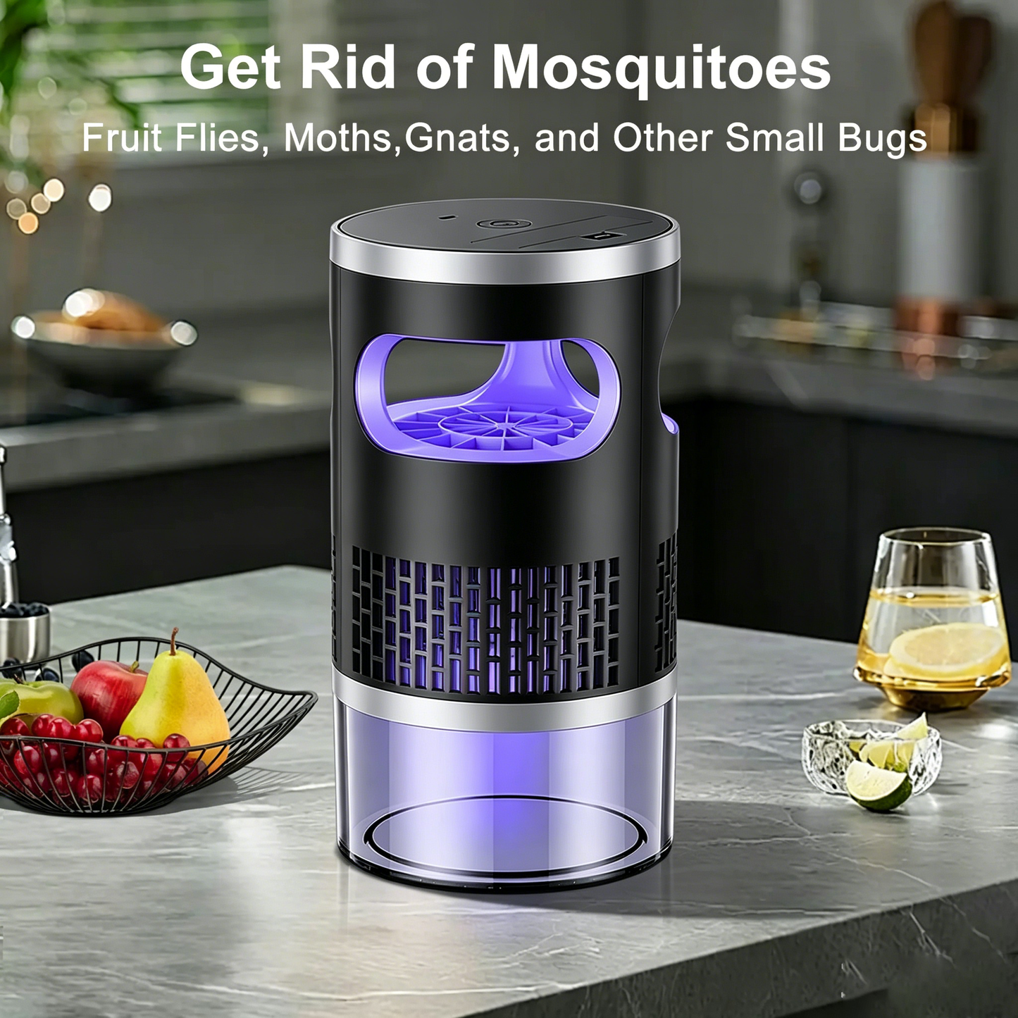🪰UV Light Suction Flying Insect Trap, Plug-In Bug Catcher for Home Kitchen Bedroom Office