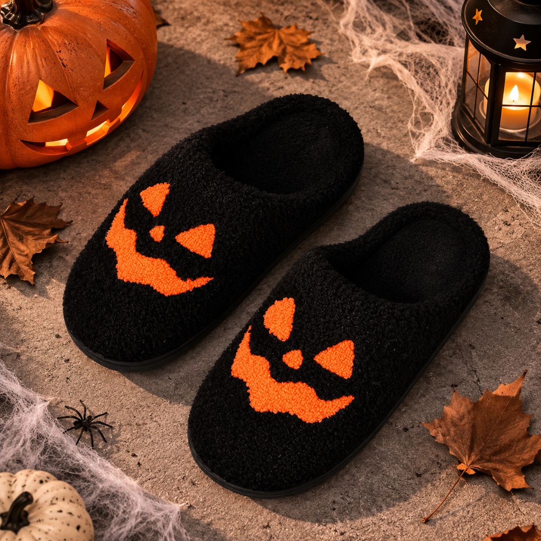 Plush Pumpkin Slippers – Spooky Style, Everyday Comfort