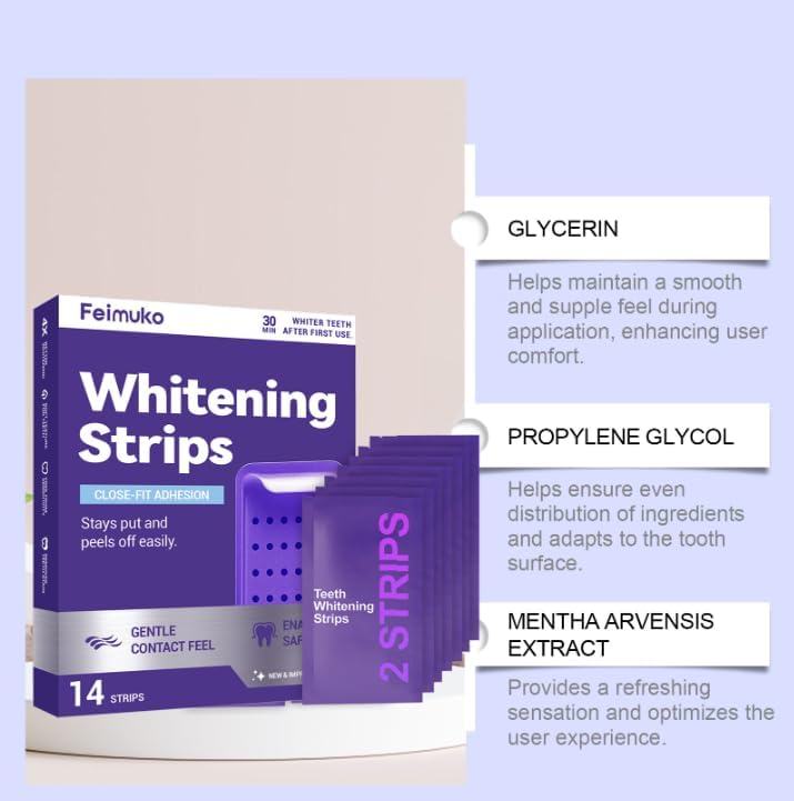 💜 Purple Teeth Whitening Strips — PAP-Powered, Peroxide-Free Brightening for a Whiter-Looking Smile