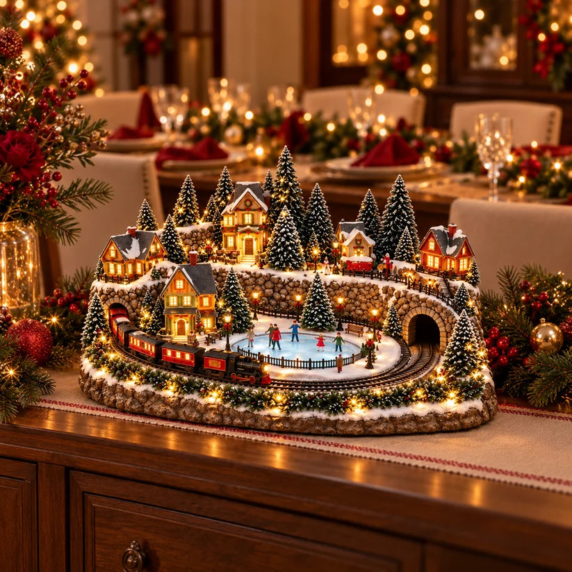 ⭐🚂 Animated Christmas Train Village – A Magical Winter Wonderland