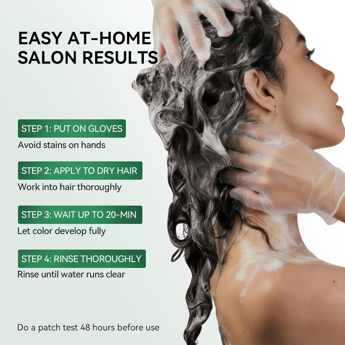 ⭐ Black Hair Dye Shampoo – Cover Grays & Color at Home in 20 Minutes