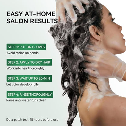 ⭐ Black Hair Dye Shampoo – Cover Grays & Color at Home in 20 Minutes