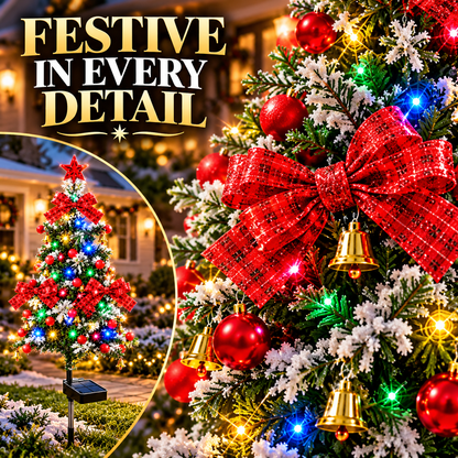 🎉Solar Snowy Cedar Christmas Tree Lights for Outdoor Holiday Decor