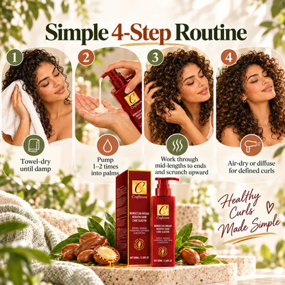 🎁Argan Oil & Avocado Curl Defining Leave-In Cream – Moisturizing Hair Styling Cream for Soft, Frizz-Controlled Curls