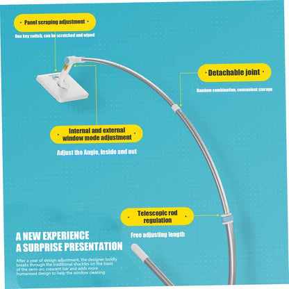 ⭐No Ladder Needed – 2-in-1 Extendable Window Cleaner