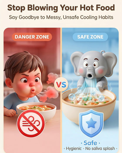 🐘 Clip-On Food Cooling Fan – Hands-Free Cooling for Hot Soup, Coffee & Drinks