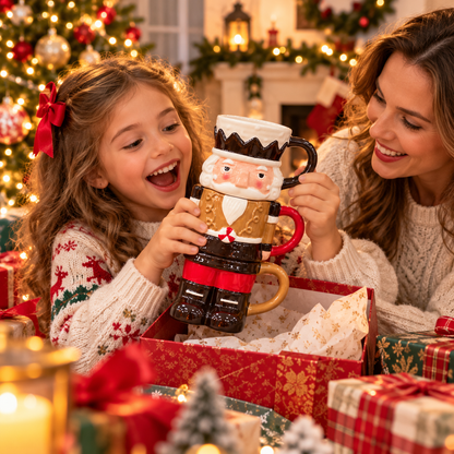 🔥3-Piece Stackable Nutcracker Christmas Mug Set