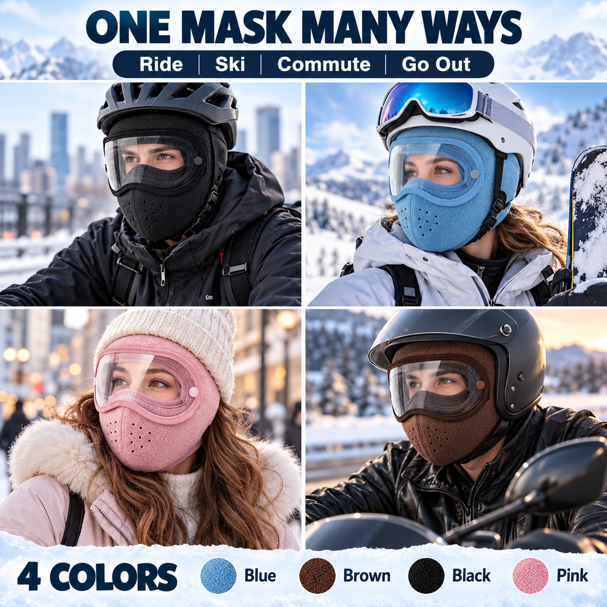 🎉Windproof Fleece Full Face Shield & Anti-Fog Riding Mask 🏍️