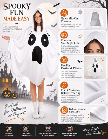 🔥Adult Soft Hooded Ghost Costume