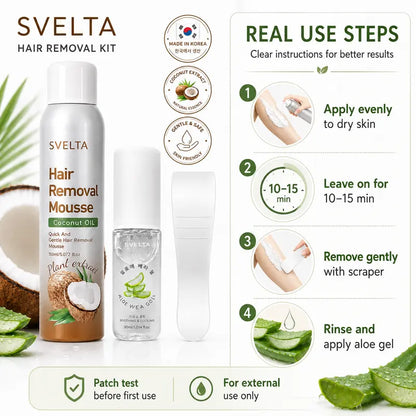 🎁Korean Hair Removal Mousse Kit – Smooth Body Care In 3 Easy Steps