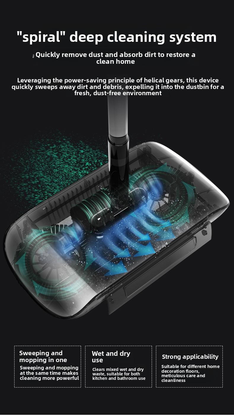 Smart Robot Vacuum Cleaner with Mop & Broom, Hand Push Sweeper