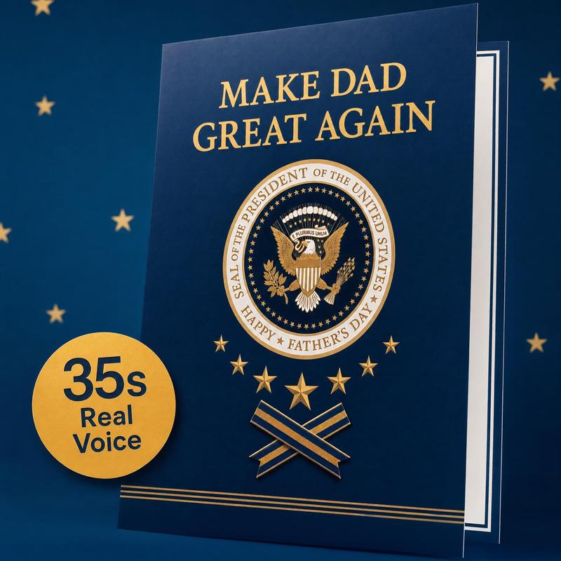 Make Dad Great Again Funny Talking Father's Day Card 🎙️👑