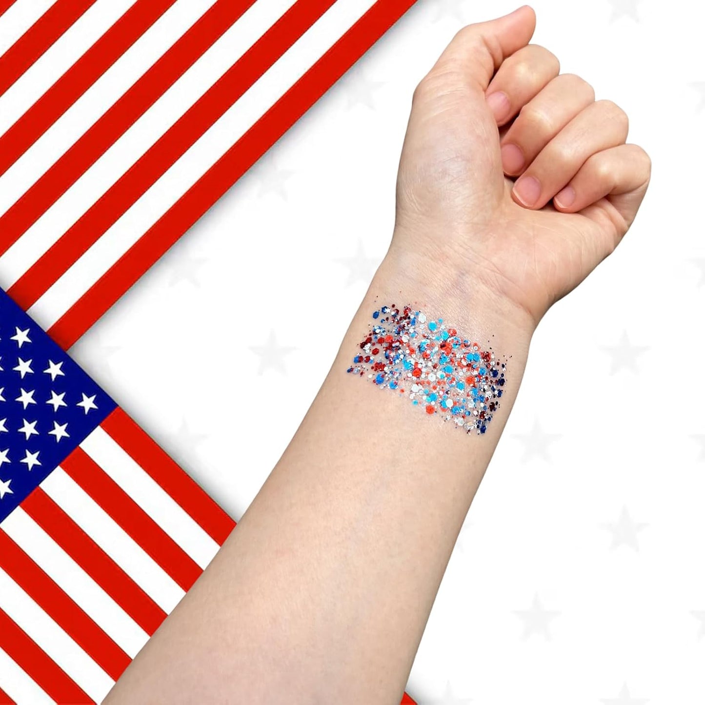 Patriotic Face & Body Glitter Stick, Hair Glitter for Independence Day