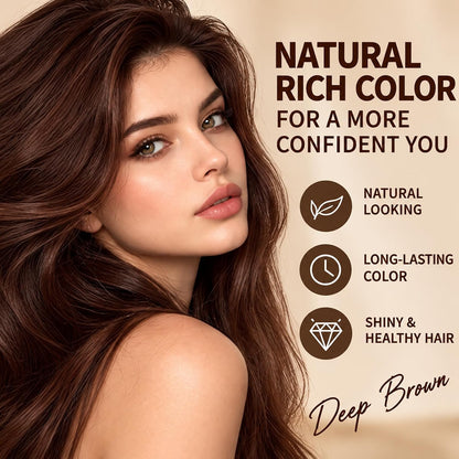 ❤️3-in-1 Gray Coverage Hair Dye Shampoo – Deep Brown, 13.6 fl oz