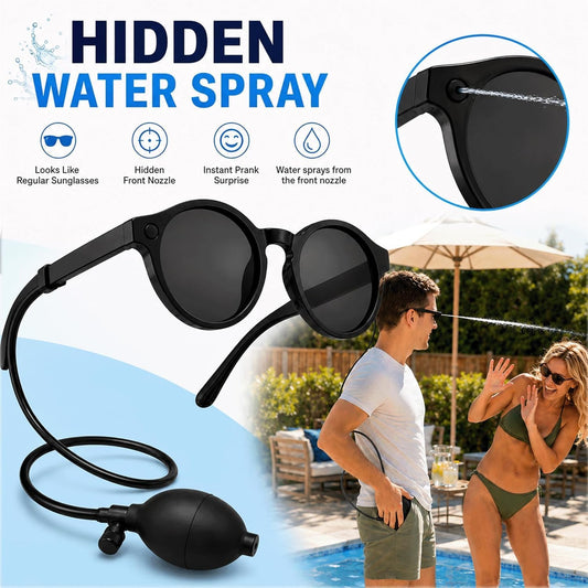 😎💦 Hidden Squirt Sunglasses – Refillable Water Prank Glasses
