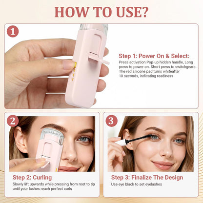 Heated Eyelash Curler, Mini Electric Eyelash Curler