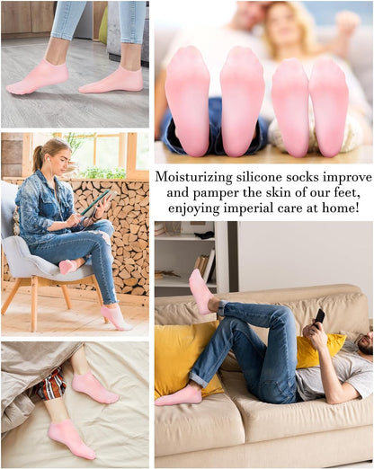Silicone Socks for Dry Cracked Feet - Women's Moisturizing Foot Socks