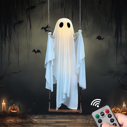 🎃 Halloween 5FT Animated Light-Up Swinging Ghost – Outdoor Decor