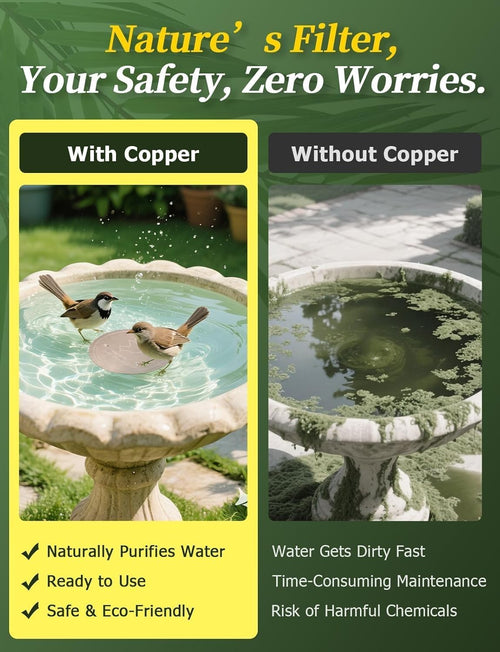 Bird Bath Copper Disk, 0.6mm Reinforced 99.99% Pure Copper Cleaning Disk