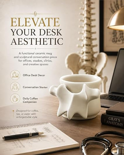 ⭐ Spine Mug – Realistic Vertebrae Design, Stackable Ceramic Coffee Cup