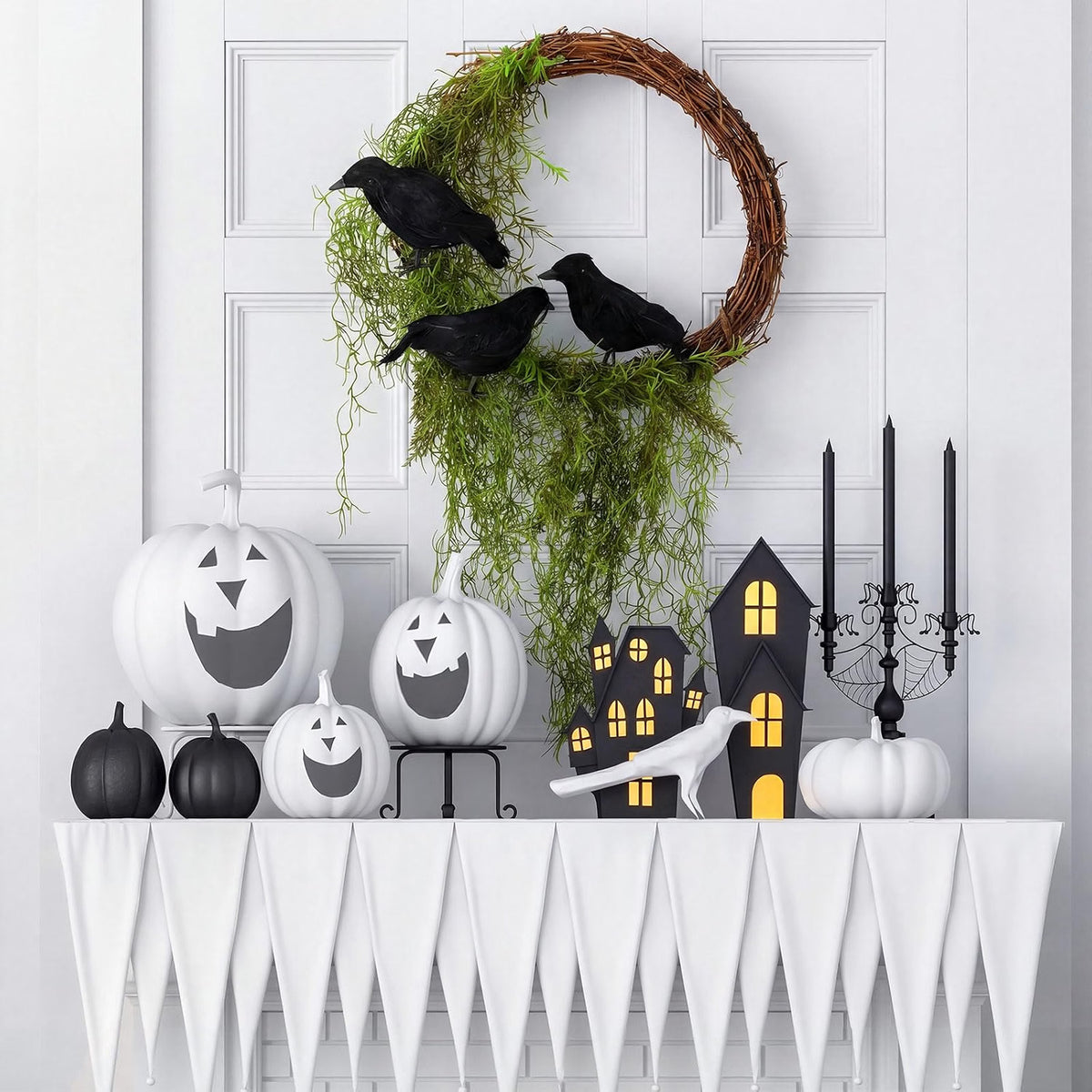 ⭐Haunted Crow Wreath – Create a Spooky Halloween Entrance