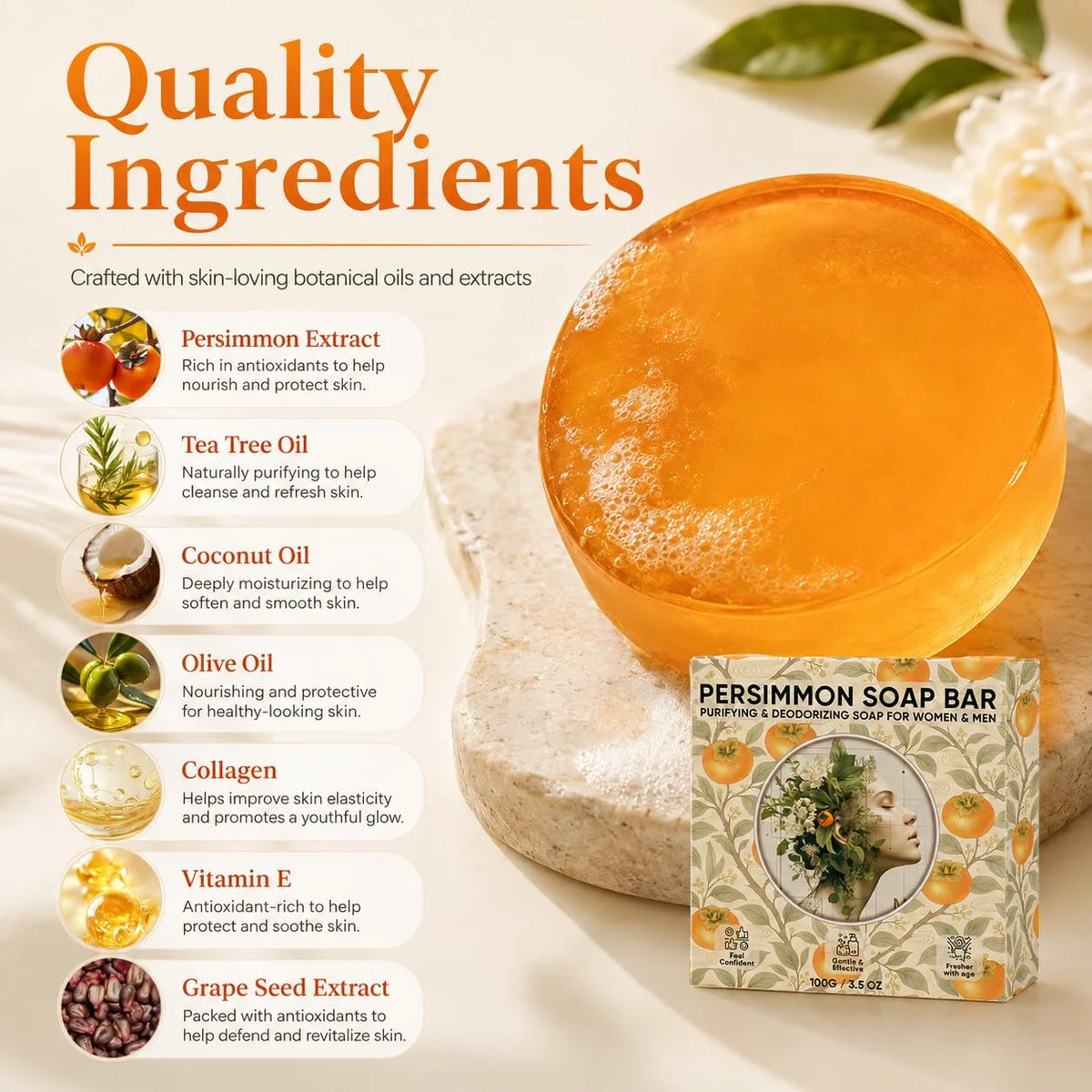 🎁Unisex Japanese Persimmon Deodorant Soap With Green Tea Extract