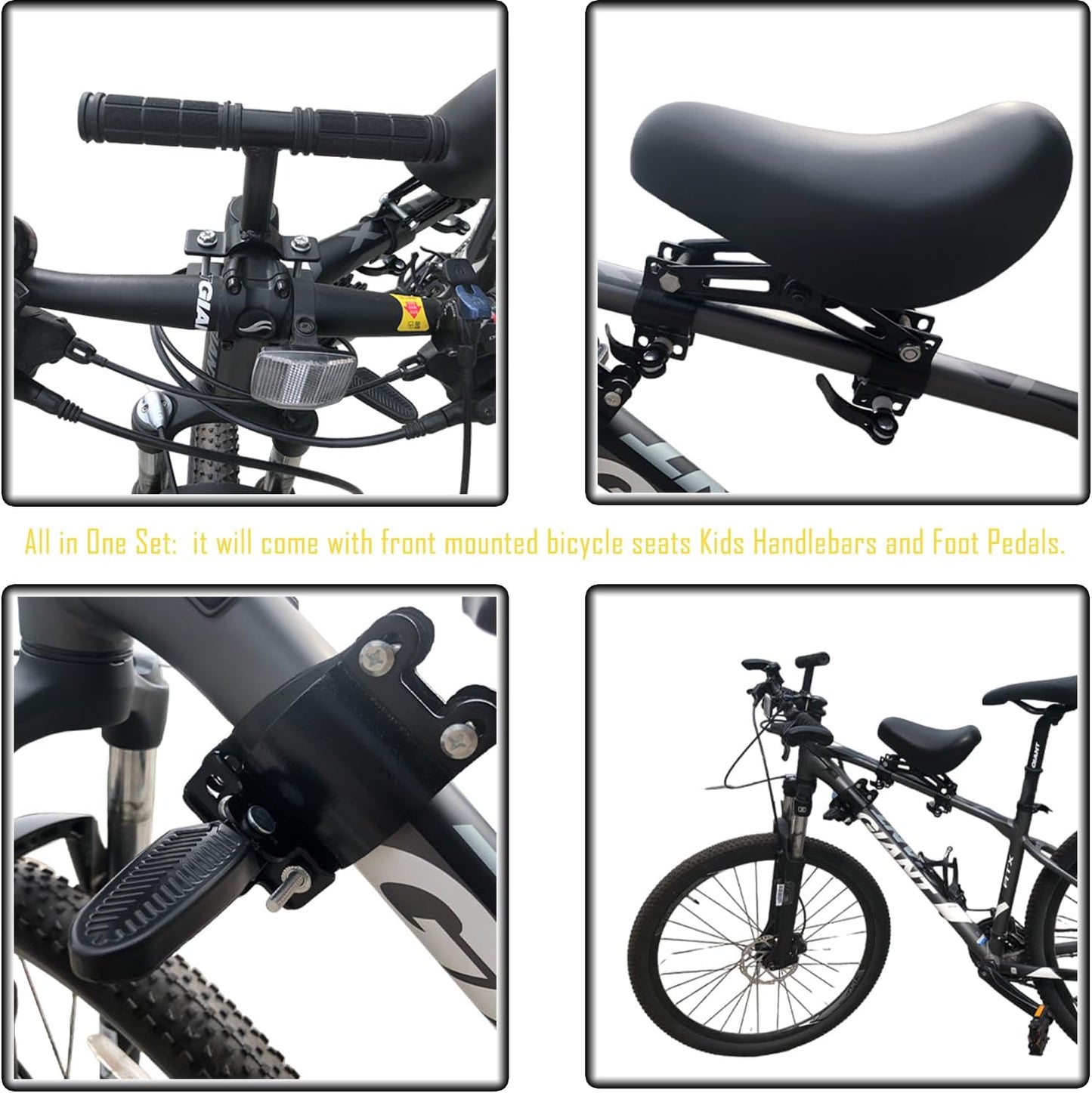 Front-Mounted Kids Bike Seat Set