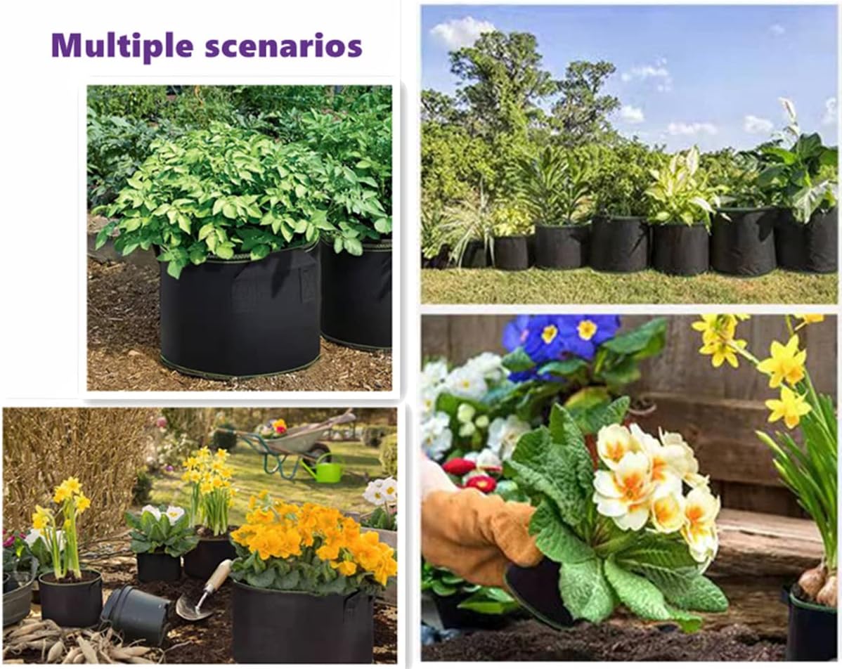 10 Gallon Grow Bags – Heavy Duty Aeration Fabric Pots with Handles for Vegetables, Flowers & Fruits 🪴