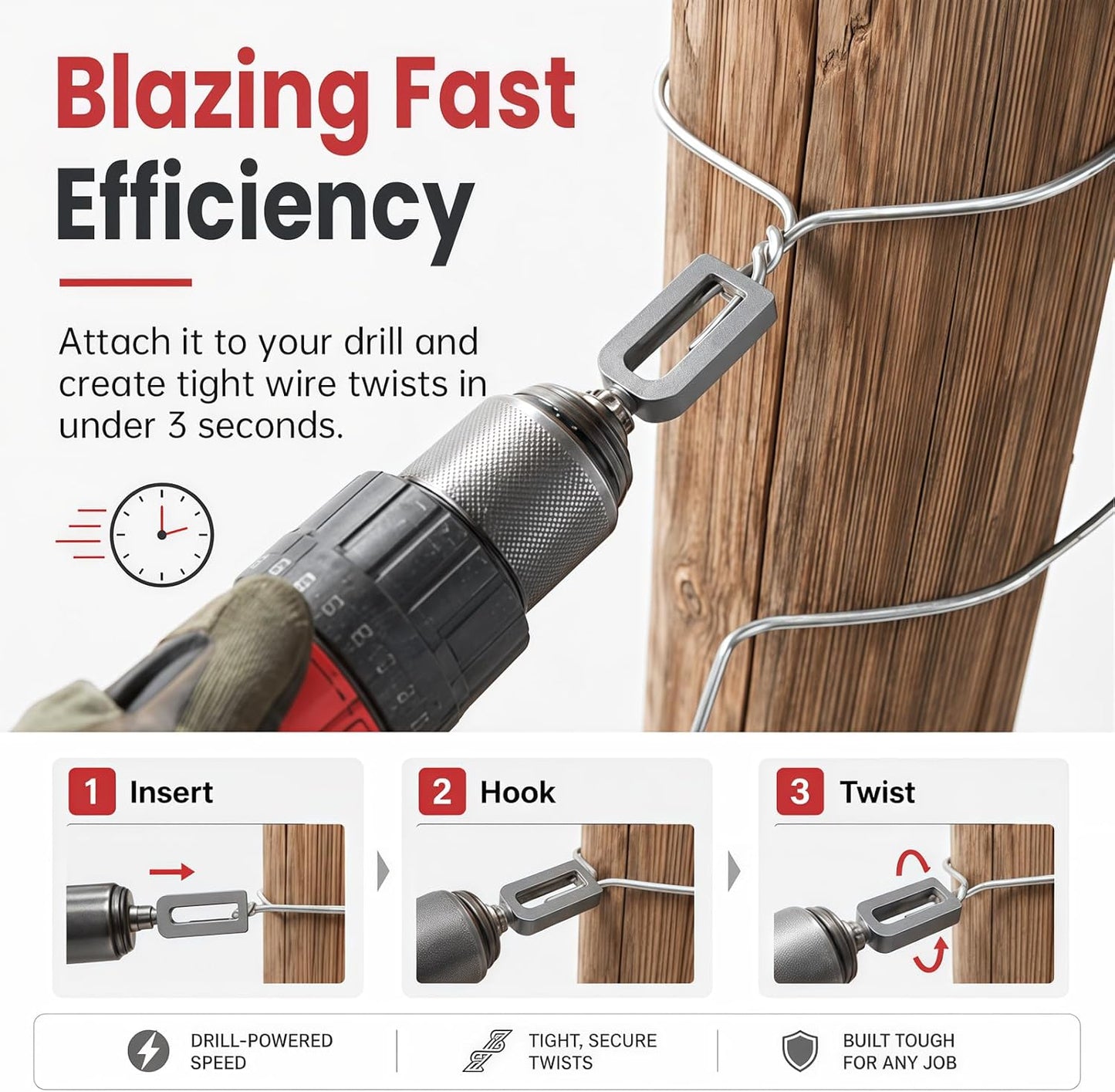Professional Rebar Tie Wire Twisting Tool for Drills