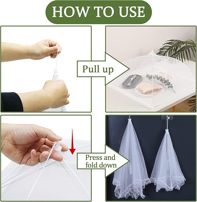 Foldable Food Cover, Mesh Food Cover, Picnic Supplies