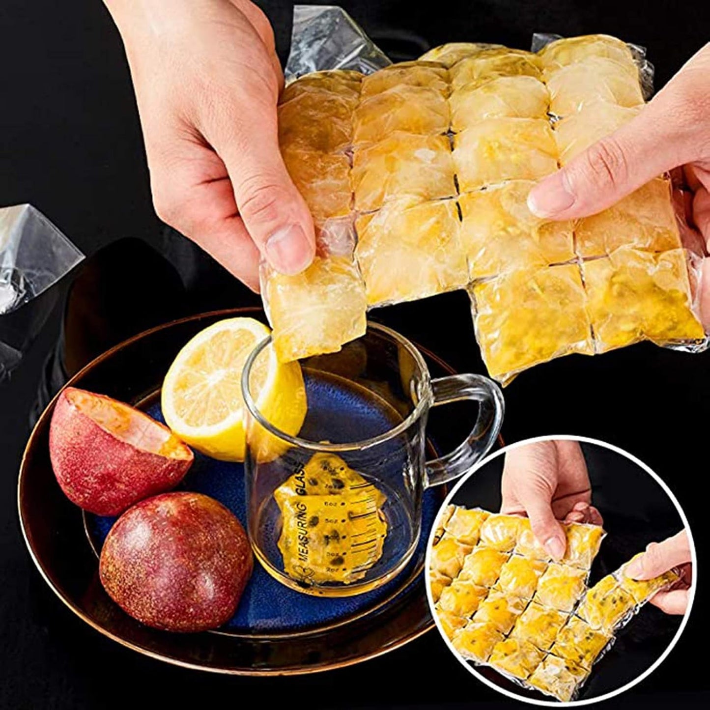 50 Counts Disposable Ice Maker Bags, Self-Sealing Freezer Trays with Funnel