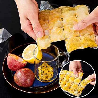 50 Counts Disposable Ice Maker Bags, Self-Sealing Freezer Trays with Funnel