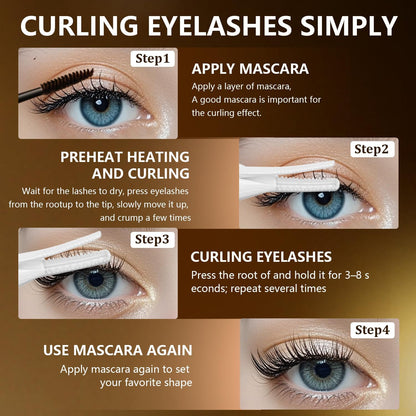 ❤️Heated Eyelash Curler, 2-in-1 Clip-Type Design, 3 Temperature Modes